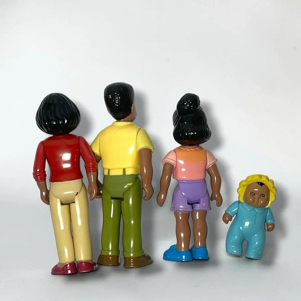 4 Vintage Little Tikes Grand Mansion Dollhouse African American Family Figures